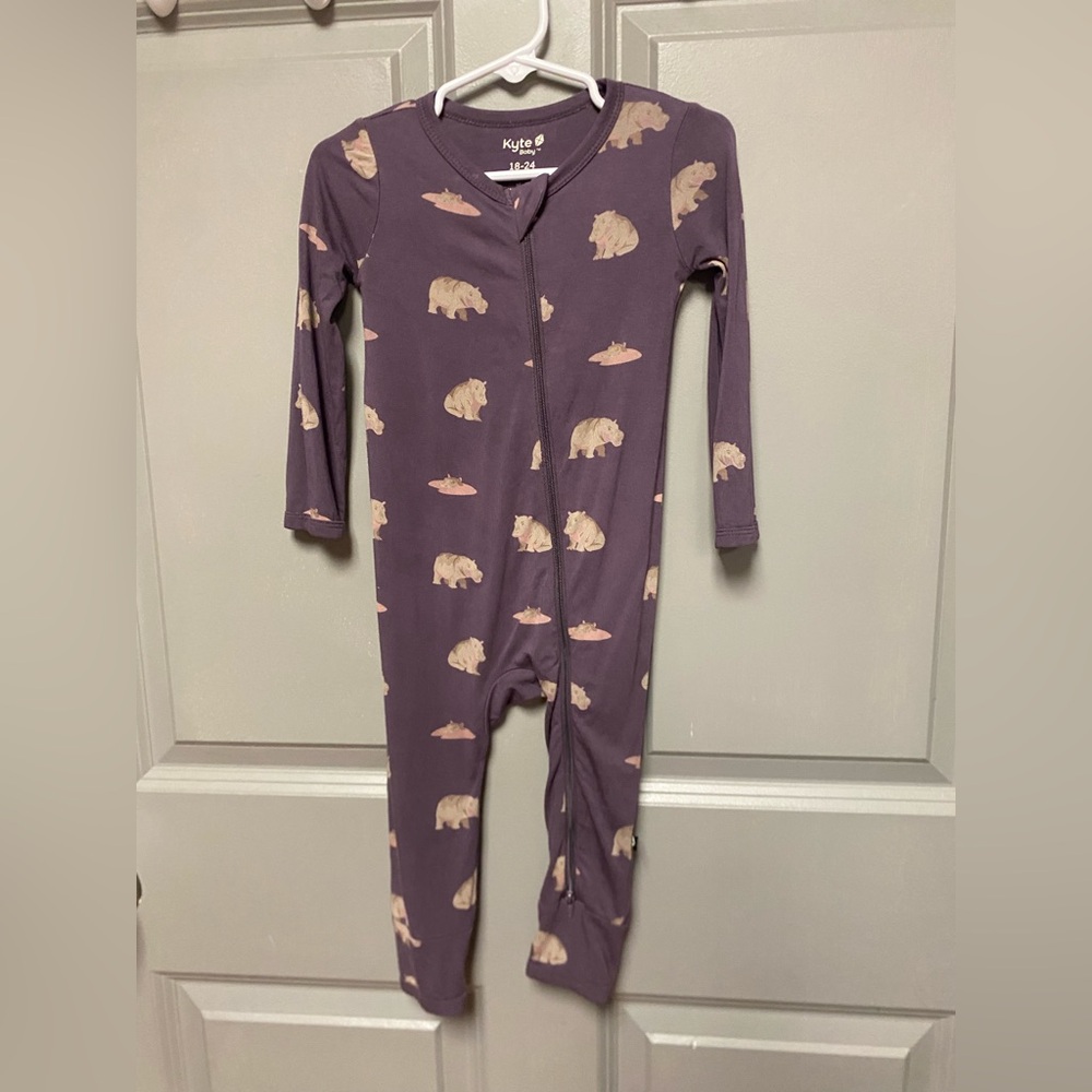 Kyte Baby Baby Hippo Zip Romper - 18-24M